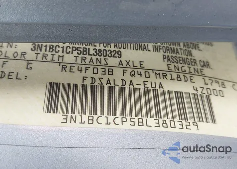 2011 Nissan Versa 1.8S from USA, damaged, VIN 3N1BC1CP5BL380329